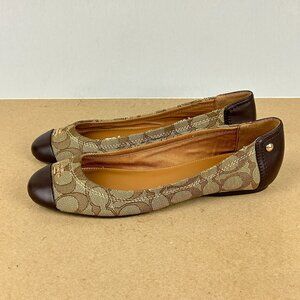 Coach Brown and Tan Flats